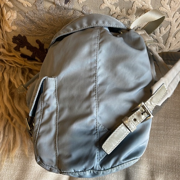 Prada Tessuto Nylon Leather accented backpack grey - Picture 5 of 12